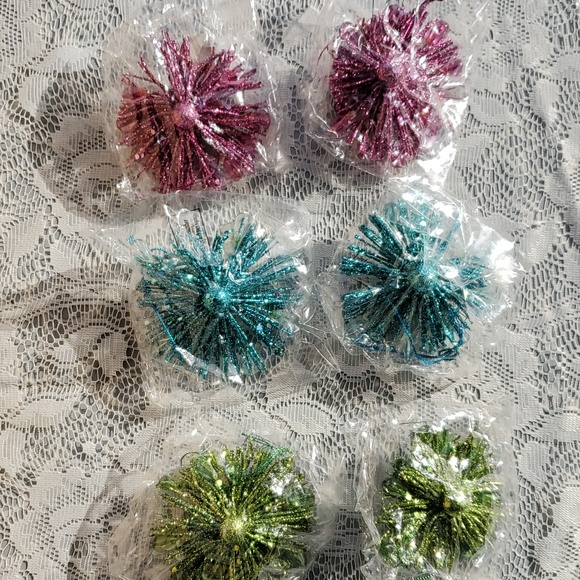 Colorful Sparkly Ornaments Set of 6. New. Home Interiors. Holiday - Picture 1 of 10